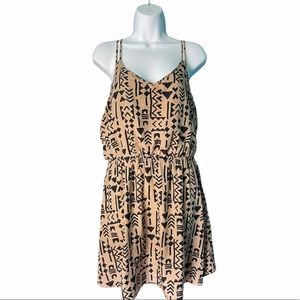 Trixxi Brown & Black Tribal Printed Romper, size L